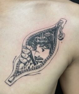 tattoo アニメキャラ おすすめ おすすめ彫り師 おすすめ彫師 ジョジョ タトゥー ブラックアンドグレイ ブローノブチャラティ 上手い 人気 入れ墨 刺青 彫師 洋彫 熊本