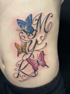 tattoo おすすめ おすすめ彫り師 おすすめ彫師 カラー カラフルタトゥー タトゥー バタフライ フォーエタニティー レター 上手い 人気 入れ墨 刺青 彫師 洋彫 熊本 蝶