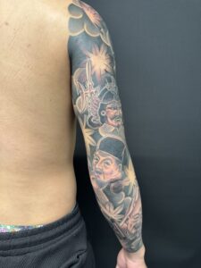 tattoo タトゥー フォーエタニティー ブラックアンドグレイ もみじ 七福神 九分 入れ墨 刺青 和彫 彫師 熊本 面チラシ 面散らし