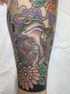 カエル タトゥー フォーエタニティー 二重彫り 刺青 彫師 熊本 菊水